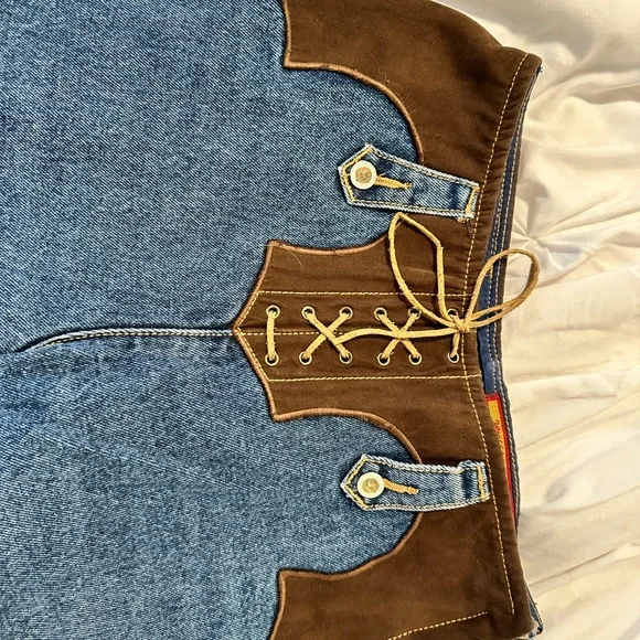 VINTAGE LAWMAN LACE UP JEANS - Picture 3 of 12